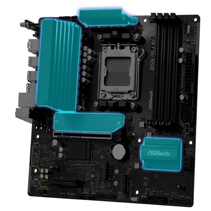 ASRock B850M PRO-A WIFI AM5 Micro ATX Motherboard - Newegg.com